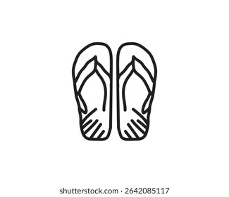 Minimal outline flip flops icon