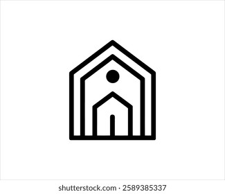 Minimal outline house logo design icon vector illustration.