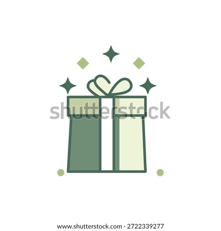 Minimal outline icon of a gift box representing sharing joy and kindness during Ramadan. Ideal for Islamic celebrations, charity gifts, and festive Ramadan designs..