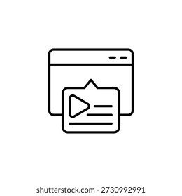Video Icono De Esquema Mínimo Que Representa La Reproducción En Línea Y La Transmisión De Contenido