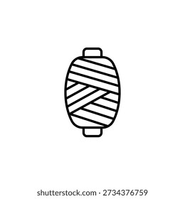 Minimal Outline Icon Of A Spool Of Thread For Sewing And Crafting Projects