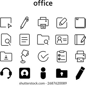 Iconos de esquema mínimo para la interfaz de Office