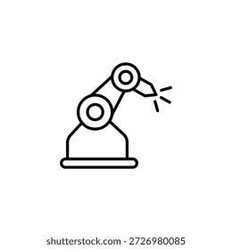 Minimal Outline Robot Arm Icon For Industry Automation And Technology