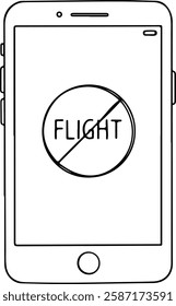 Minimal Outline of a Smartphone with a Flight Mode Icon