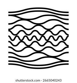Minimale Umrissvektor Fibonacci Wellensammlung auf weißem Hintergrund