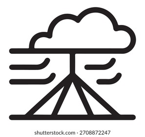 Icono de Vector de contorno mínimo que representa la línea 2 de la estructura a prueba de tormentas, diseñado para su uso en interfaces digitales, materiales educativos y aplicaciones gráficas modernas.