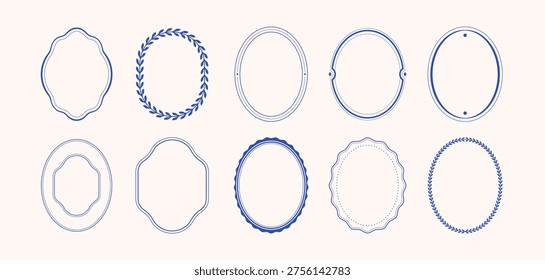 Minimal Oval Frame Bundle Vintage Decorative Borders Elegant Badge Shapes - Powered by Shutterstock - Get 15% off with code: PIKWIZARD15