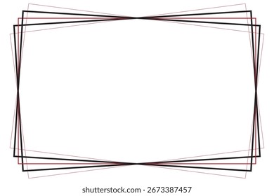 Minimal Overlapping Black Red Rectangle Frame. 4