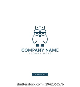 minimal owl illustration. Linear owl logo