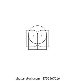 minimal owl logo design template symbol