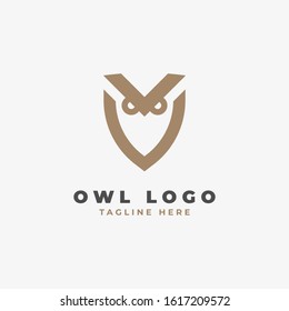 Minimal owl logo design. Vector illustration