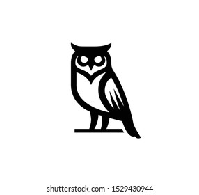 Minimal owl logo - Wisdom intelligence Smart