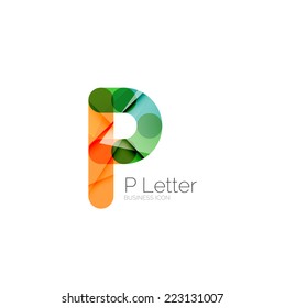 Minimal P font or letter logo design isolated on white