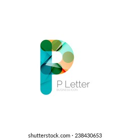 Diseño mínimo de letra P o logotipo de letra aislado en blanco