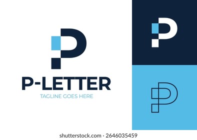 minimal p letter logo. letter P logo with a simple monogram concept. Creative Idea logos designs Vector illustration template.