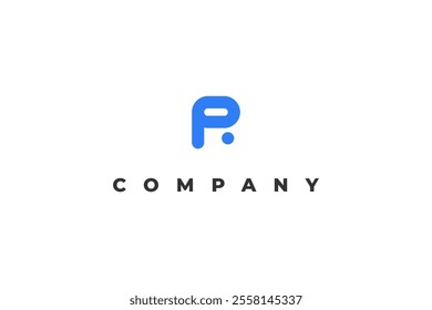 minimal p and r logo design