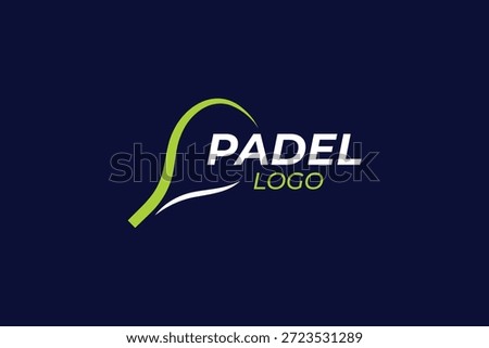 Minimal Padel Tennis Logo Mark for Sports Team, Club and Active Lifestyle Brands