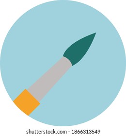 Minimal Paint Brush Flat Styled Icon Illustration 