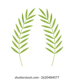 Minimal palm tree branch with detailed leaves symbolizes tropical nature and summer vibes. Clean vector icon ideal for seasonal themes, travel, or botanical visuals.