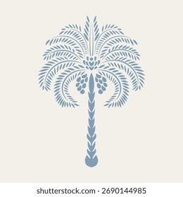 Minimal Palm Tree Logo Design - Tropisches botanisches Emblem, exotisches Natursymbol, eleganter Vintage Rahmen, monochrome dekorative Vektorgrafik