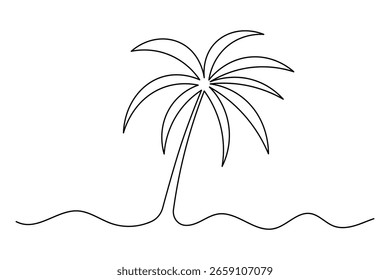 Minimale Palme eine Linie Art Design einzelne Vektor in einfachen und eleganten Linie Zeichnung Stil