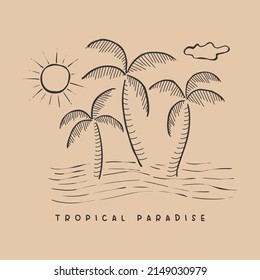 minimal palm tree vector illustration