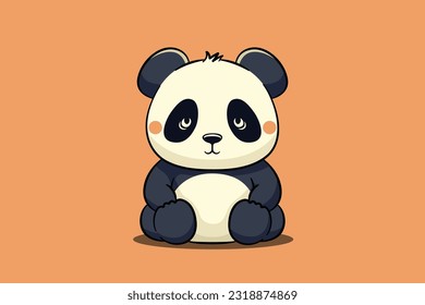 pequeño portador de caricatura panda lindo vector