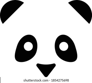 Minimal Panda icon in Black and White color