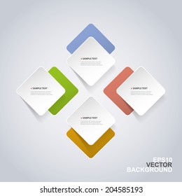 Minimal Paper Cut Infographics Design - Rounded Squares