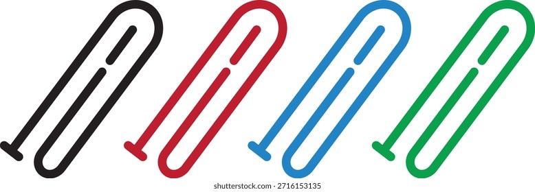 Sinal de ícone de clipe de vetor de papel mínimo, fundo transparente, grampo, prendedor, símbolo de ícone de silhueta de clipe, papel de volta à escola coleção de ícones de contorno,
