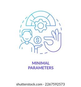 Minimal parameters concept blue gradient icon. Impact of small actions. Engage donations. Psychology abstract idea thin line illustration. Isolated outline drawing. Myriad Pro-Bold font used