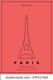 Minimal Paris City Poster Design