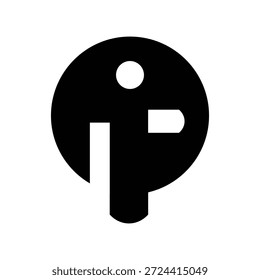 Minimal parking sign icon representing designated parking area and vehicle stopping point