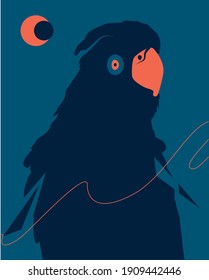 Minimal parrot cover design art