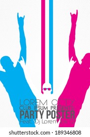 Minimal Party Flyer Design Template - Vector Illustration