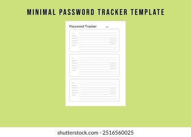 Minimal Password Tracker Template | Simple and Secure Password Log