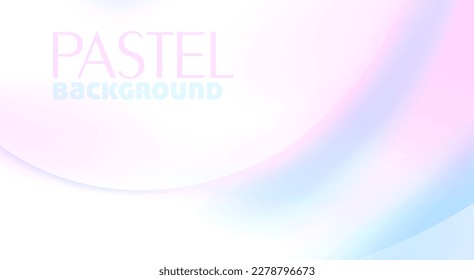 Minimal pastel background with curved swirl. Subtle very light pink and pale blue vector graphic pattern