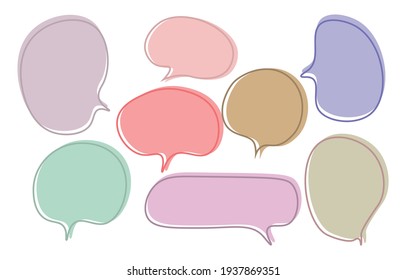 Minimal Pastel Empty Speech Bubbles Set Stock Vector (Royalty Free ...