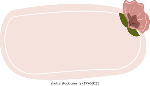 Vector de marco floral pastel mínimo