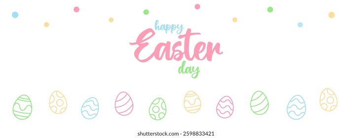 Minimal pastel Happy Easter Day background backdrop. Use for presentation background, banner, backdrop.