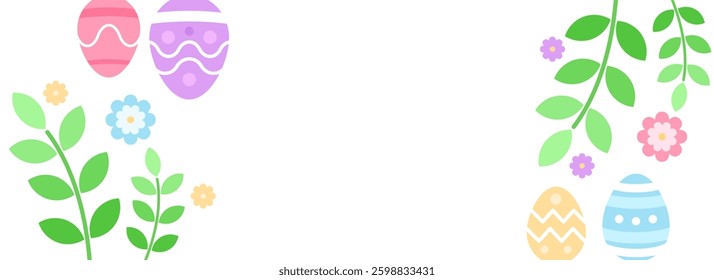 Minimal pastel Happy Easter Day background backdrop. Use for presentation background, banner, backdrop.
