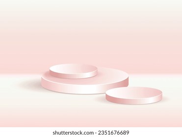 podio de fondo 3d color rosa pastel mínimo con fondo rosado. renderizado con podio. 3.ᵉʳ fondo .presentación