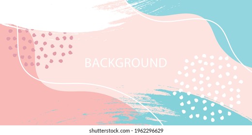 Fondo mínimo de vector pastel. Resumen de la plantilla de pancarta de formas orgánicas. Diseño moderno de afiches. Ilustración vectorial.