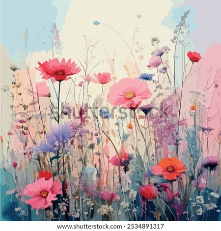 Image, Stock Photo Flowers Background Style