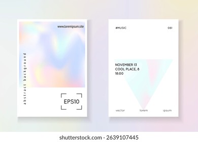 Minimal Pattern. 1980 Foil. Abstract Shape. Colourful Pearl Backdrop. Blue Gradient Cover. Modern Effect. Graphic Vector. Purple Minimal Pattern