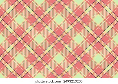 Fondo de patrón mínimo sin costuras, textura de mujer textil de control. Tejido de Vector a cuadros de escote acogedor en paleta de colores rojo y claro.