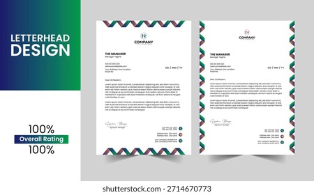 Minimale Muster Corporate Briefkopf Design für Unternehmen