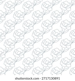 Ein minimales Muster mit Blumen. Eleganz und modernes florales Design.