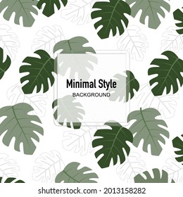 minimal pattern with green leaves