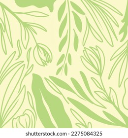 Minimal Pattern Vector Floral Leaf Design